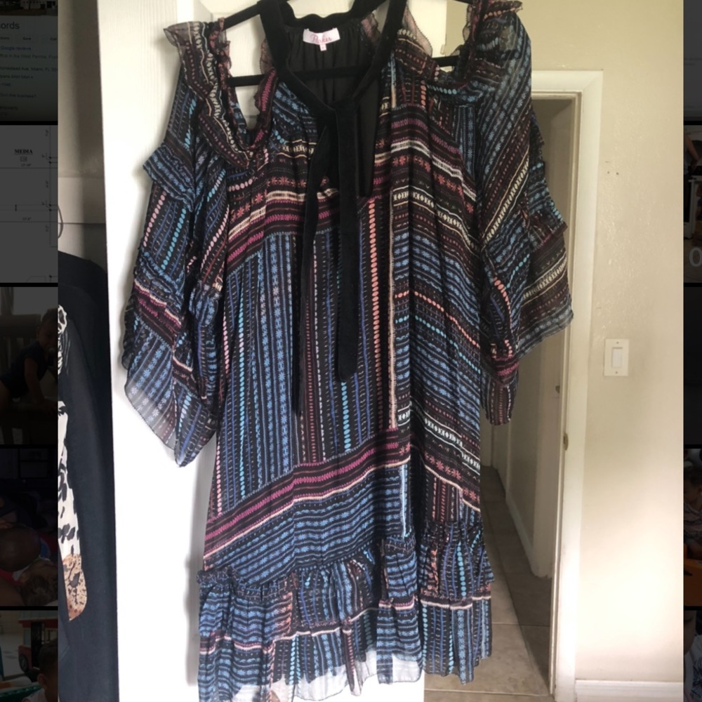 Parker cold shoulder long sleeve dress
